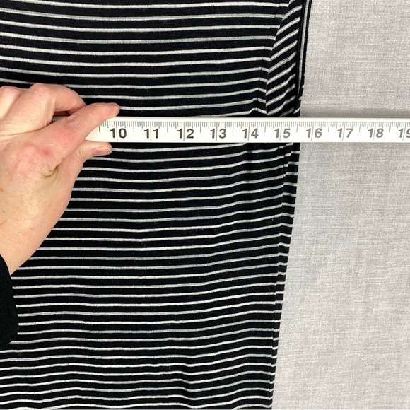 Derek Lam Dress Sz Medium Striped Drop Waist Cap Sleeves Midi Length - Picture 7 of 9